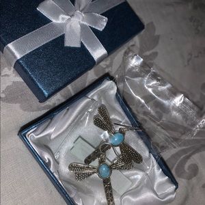 Beautiful turquoise dragonfly earrings